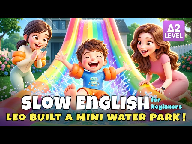 We Built a Waterpark Inside Our House! I Slow English Listening Story (A2)