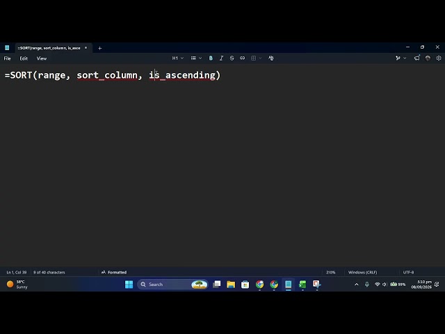 How to Use the SORT Function in Excel