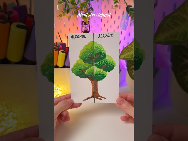 How to Draw a Realistic Tree with Acrylic Markers 🌳 #drawing #acrylicmarker