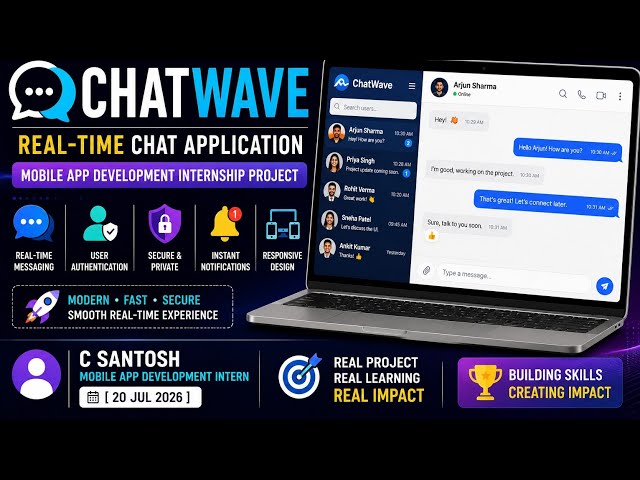 ChatWave | Real-Time Chat Application |Mobile App Dev| C Santosh | Kinetrexa Software Pvt. Ltd.