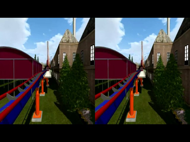 3D Rollercoaster: Village Coaster (3D for PC/3D phones/3D TVs/Crossed Eyes)