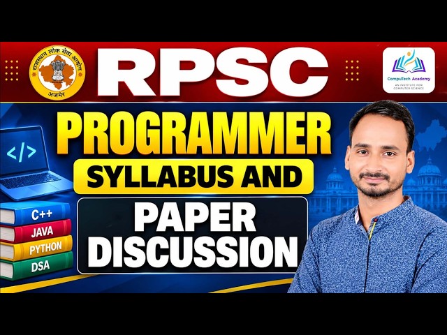 IA (Suchana Sahayak) & RPSC Programmer | Complete Syllabus Discussion | Foundation Batch