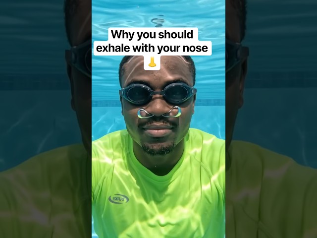 Don’t hold your breath in the water instead exhale #inhaleexhale #breathwork #shortsvideo #swimming