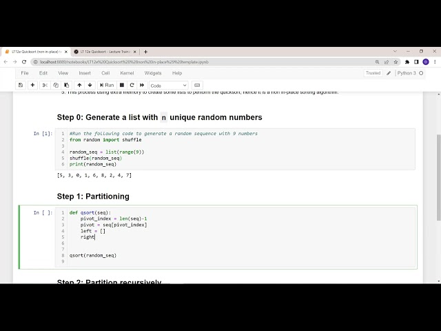 LT12e Quicksort Non in-place Walkthrough v2