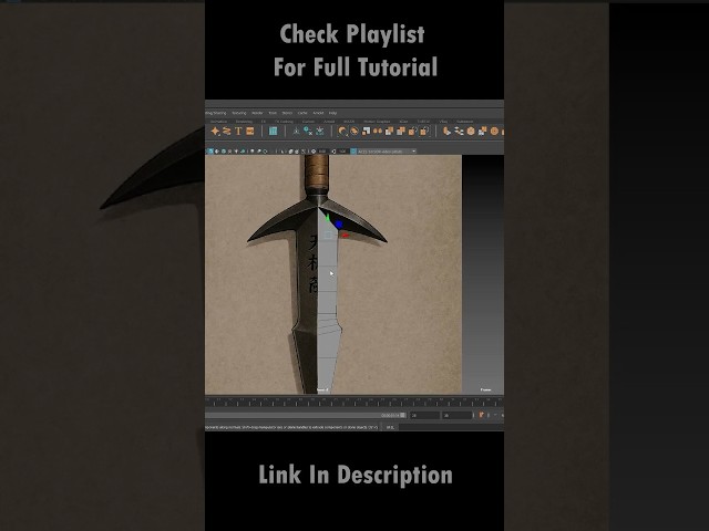 Kunai 3D Modeling in Maya 🔥 | Hard Surface Tutorial #Shorts
