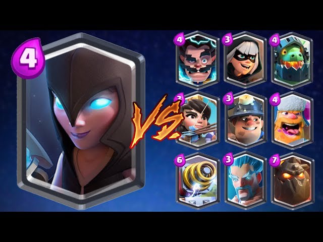 Night Witch vs All Cards in Clash Royale | Night Witch 1 on 1 Gameplay
