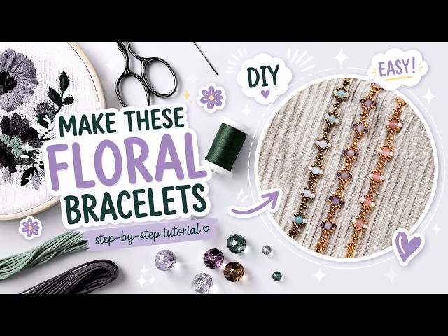This Floral Bracelet is so EASY to make & ONLY takes 30 minutes!! 🧵