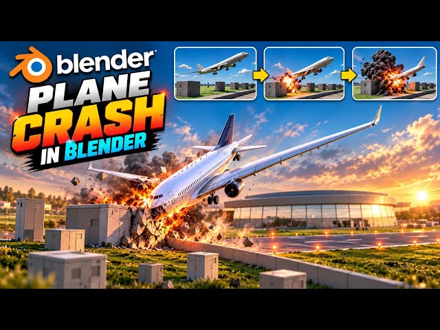 ✈️ How to Create a Realistic Plane Crash in Blender | VFX Tutorial 🛫