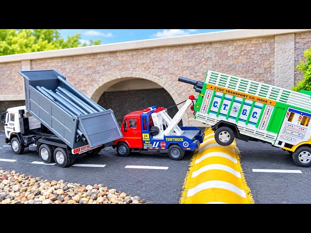 Indian Centy Toys Tata Signa Tripper Trucks With Miniature PVC Pipe Rescue By Tata 407