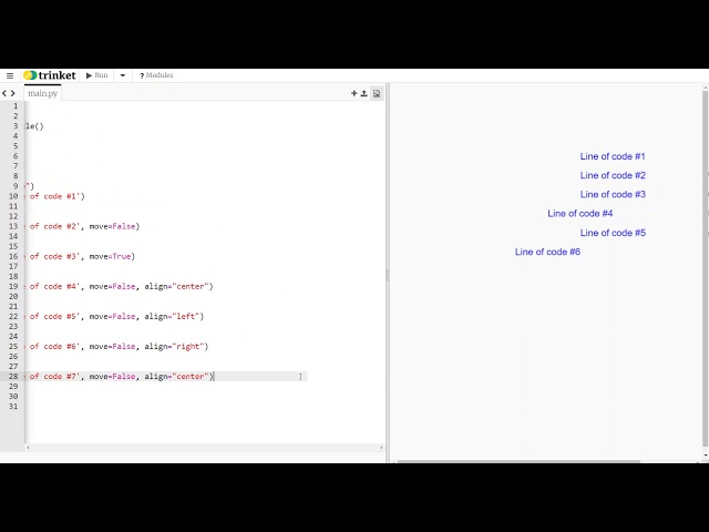Trinket Python Turtle Lesson: Writing Text Using the Turtle