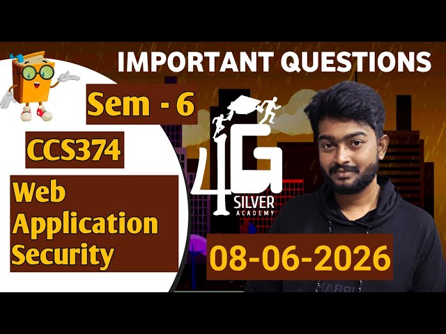 Web Application Security Important Questions CCS374 Sem 6 08/06/2026