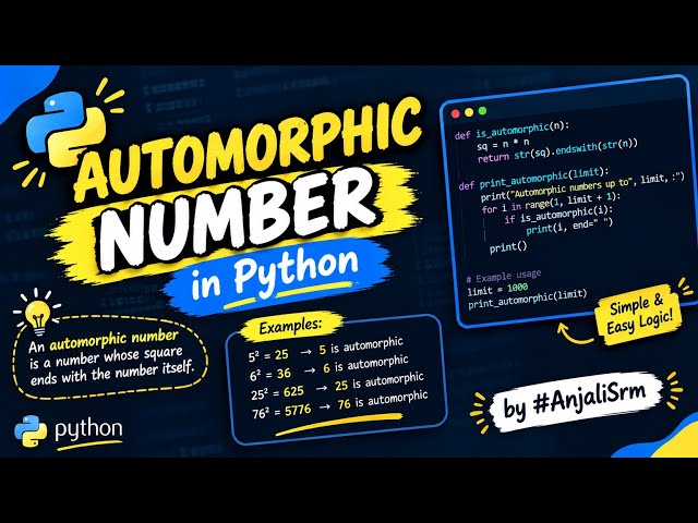 Automorphic number in python#viralvideo#python#programming