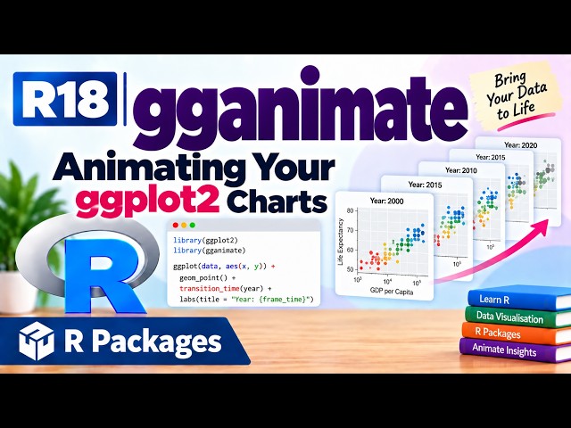 R18 | gganimate — Animating Your ggplot2 Charts | R Packages | Uplatz