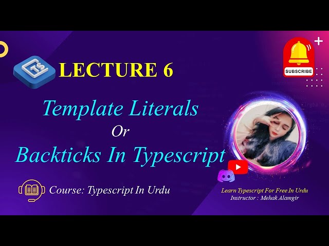 template literals | template literals in typescript in urdu | govornor sindh it course