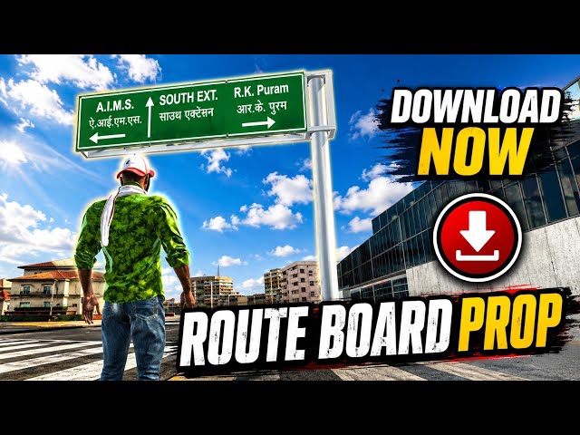 Indian Theft Aura Route Board Prop 🛣️ | FREE DOWNLOAD | Realistic Highway Sign | #prisma3d #meshmill