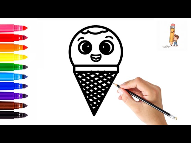 How to Draw a Cute Ice Cream | Easy Step by Step Drawing for Kids🍦
