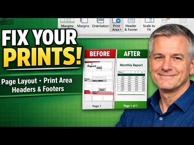Excel Printing Full Course | Headers, Footers, Margins & Scaling