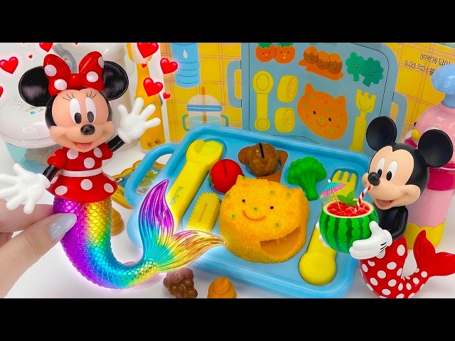 Minnie Mouse 2026🎀 Set Unboxing rainbow mermaid bath y desayuno sorpresa con juguetes Disney ASMR