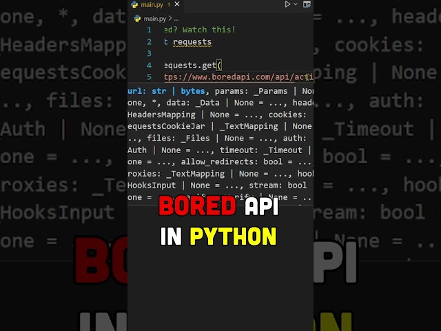 Bored API in Python! #bored #python #programming #shorts