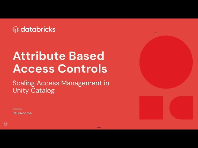 Attribute Based Access Control in Unity Catalog