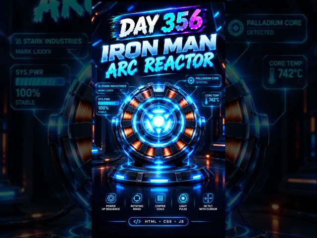 Iron Man Arc Reactor Animation|HTML CSS|#shorts #coding #programming #tutorial