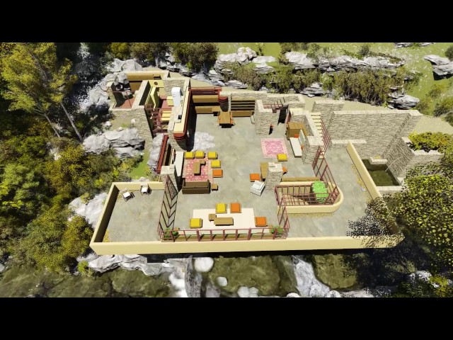 Fallingwater 3D House by Frank Lloyd Wright