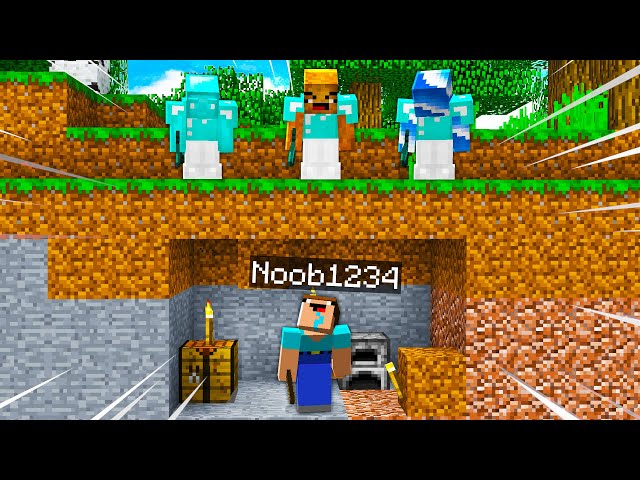 Minecraft Speedrunner Noob1234 Vs  3 Hunters!