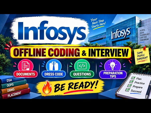 Infosys Offline Coding / Technical Interview | Documents, Dress Code, Questions & Preparation Tips🎯