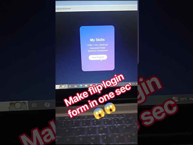 3D Flip Card Using HTML & CSS 🔥 | Amazing CSS Hover Effect #shorts #coding #shortsfeed  #fyp #sehar