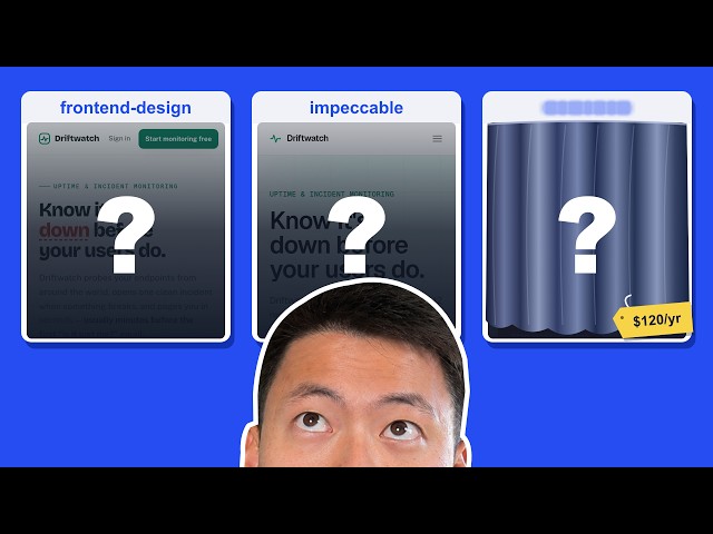 Impeccable vs ui.sh vs frontend-design: a UI design blind-test