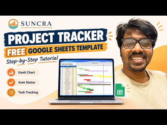 Free Project Tracker in Google Sheets & Excel | Gantt Chart + Auto Status | Complete Video Tutorial