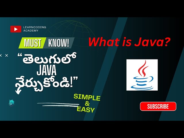 What is Java? | Java Tutorial in Telugu | Step by Step for Beginners