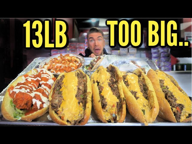 IMPOSSIBLE 13LB CHEESESTEAK CHALLENGE | With Spicy Chicken & Gyro's | NYC Street Food