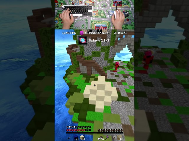 INSANELY FAST BLOCK IN !!! #shorts #viral #gaming #minecraft #minemenclub #pvp #fireballfight