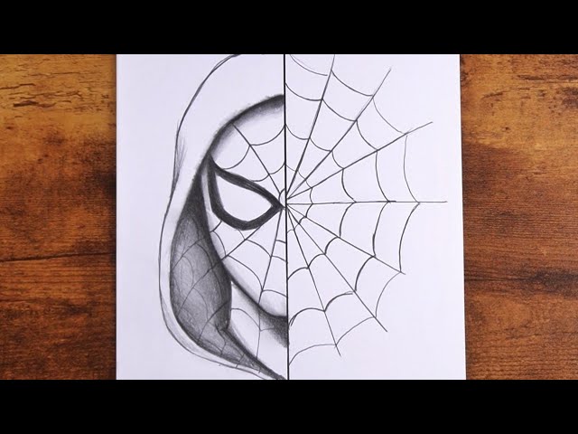 Split-Face Spider-Man Pencil Sketch | Easy Step-by-Step Tutorial
