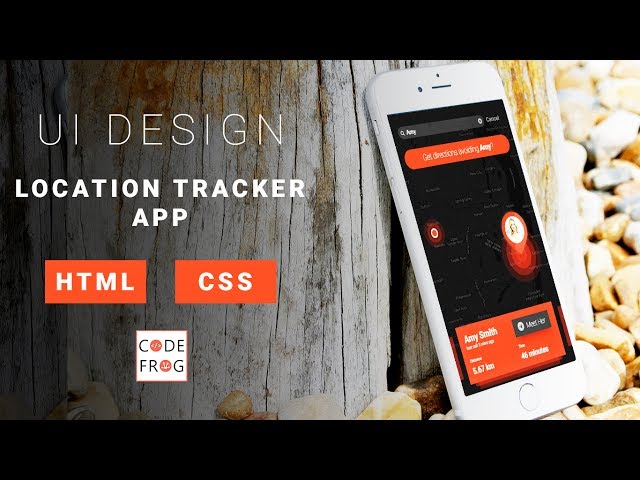 Mobile App UI Design Tutorial - Location Tracker | HTML CSS Speed Coding with Source Code