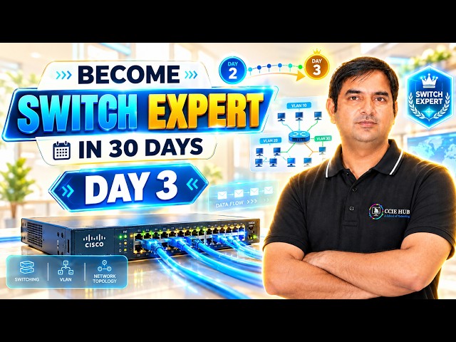 Become a Switch Expert in 30 Days 🔥 | Day 3 | Switching, VLAN & Network Topology | CCNA