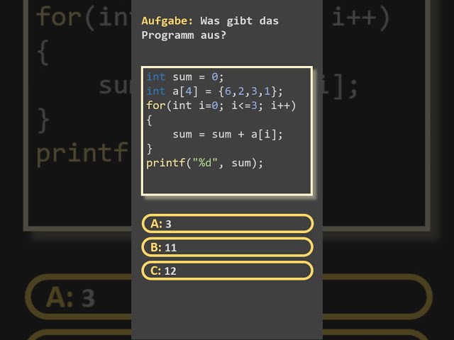 C-language for-loop and array quiz question #clang #forloop #array #quiz
