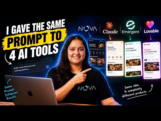 I Gave the SAME Prompt to 4 AI Coding Tools | NOVA vs Claude vs Emergent vs Lovable