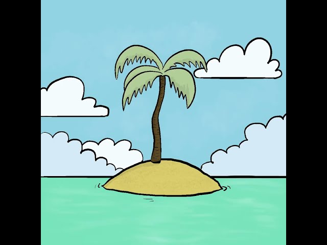 Drawing a cartoon with Procreate: Castaway