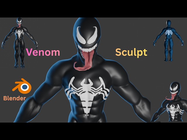 I Sculpted VENOM in Blender for 4 Hours 🖤 | 3D Sculpting Timelapse
