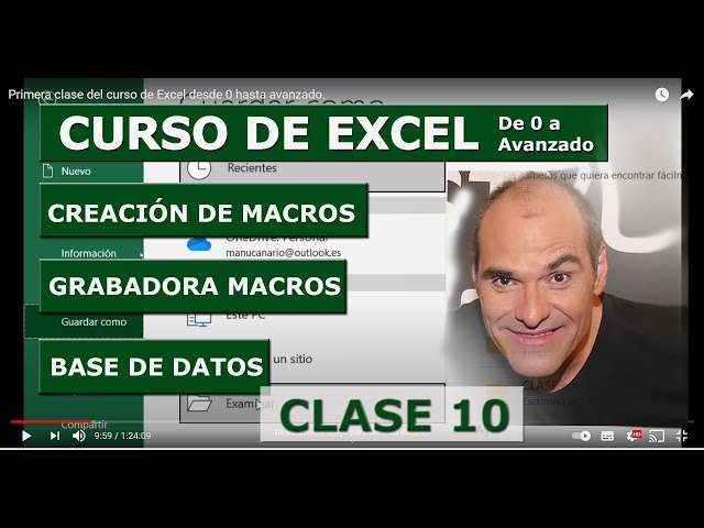 CLASS 10 of the Excel course from zero to advanced. Task automation with Macros.