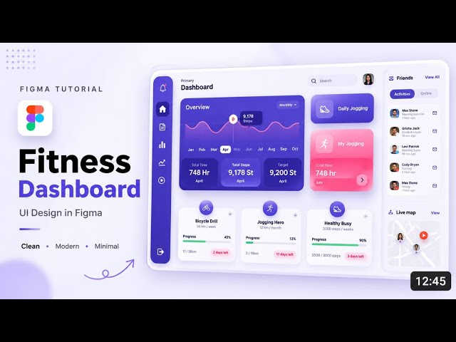 Design a Modern Fitness Dashboard in Figma | UI Design Tutorial