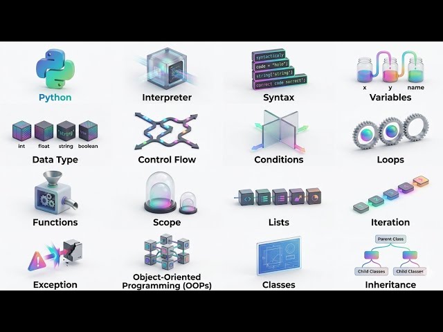 All Python Concepts Explained♟️Python Full Course || Python Tutorial ||  Lernoora Lexicons