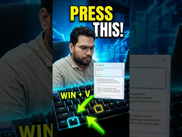 Windows PC Me Clipboard History ON Kaise Kare? 😱 | Clipboard History Shortcut #Shorts