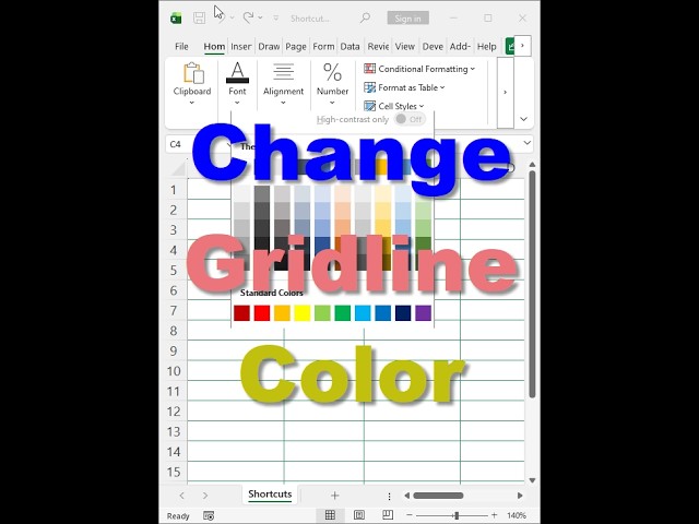 Change Gridline Color in Excel #excel #exceltips #exceltutorial  #exceltricks