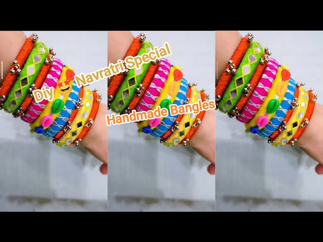 Navratri Special Handmade Bangles#diy#how to make garba bangles#navratri bangles making at home