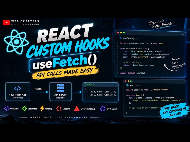 Stop Repeating API Code! 🔥 React Custom Hooks + useFetch Explained