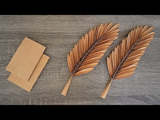 REALISTIC PALM LEAVES MADE OF CARDBOARD | DIY Paper Leaves Cardboard Craft | Tatzkreen Art 