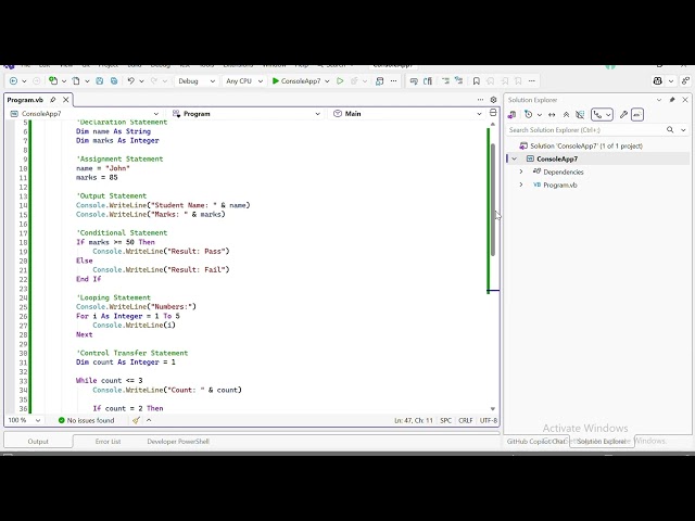 VB.Net - Statement types